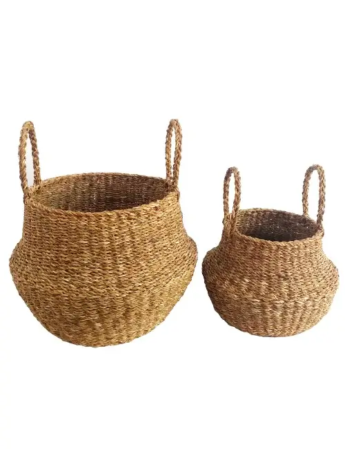 Latest Seagrass Belly Basket Product 1 - Diamond Crafts BD